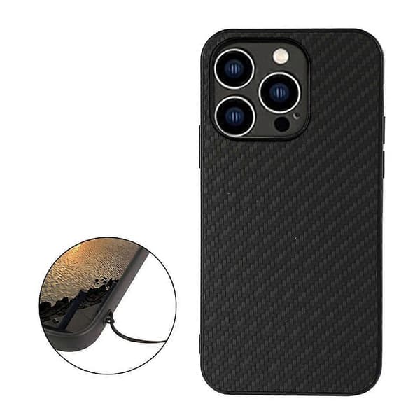 För iPhone 14 Pro kolfibertextur telefonfodral