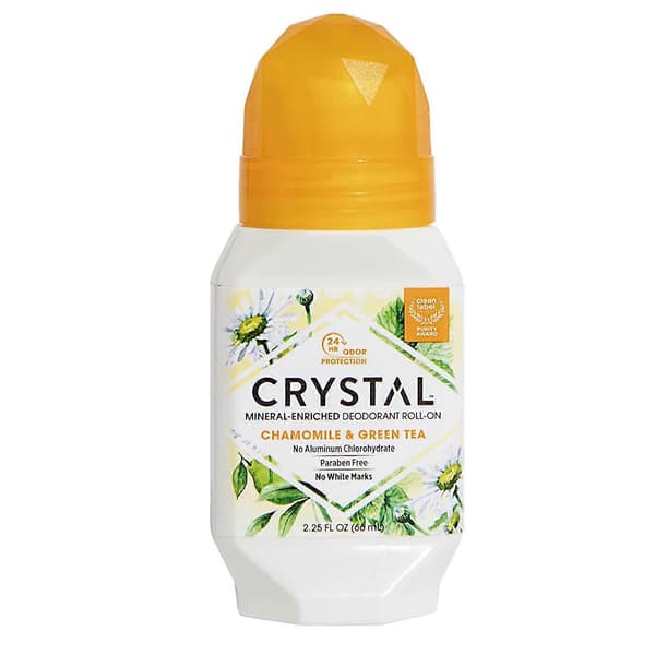 Crystal Essence Roll-on Deodorantti, Kamomilla & Vihreä Tee, 2,25 Oz