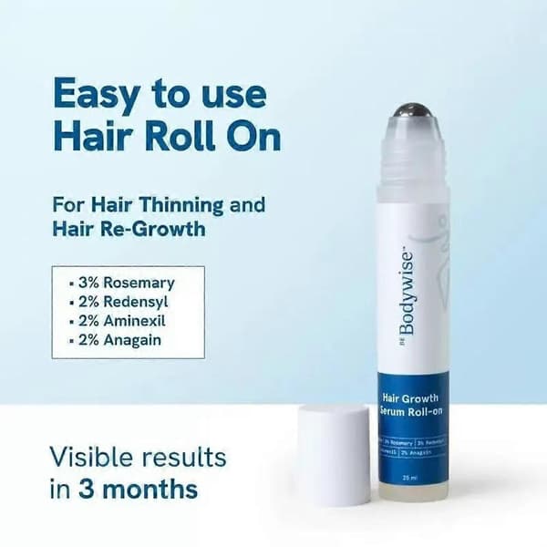 1-5st Be Bodywise Hårväxtserum Roll On - 3% Rosmarin, 3% Redensyl & 2% - (25ml)（2st）