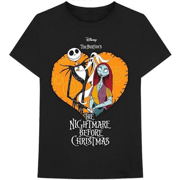 Nightmare Before Christmas Unisex Voksen Hjerte Bomulls-T-skjorte