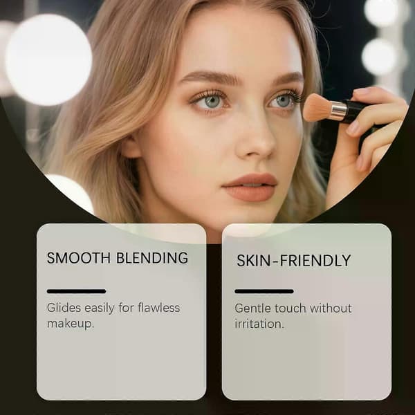 Flad foundationbørste til flydende makeup, foundationbørste til makeup, ultratynd flad makeupbørste til ansigtet, makeupbørste til at blande maskecreme