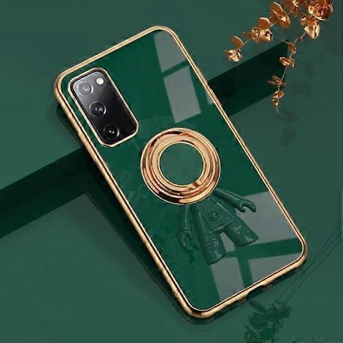 Til Samsung Galaxy S20 6D Plating Astronaut Ring Kickstand Telefoncover