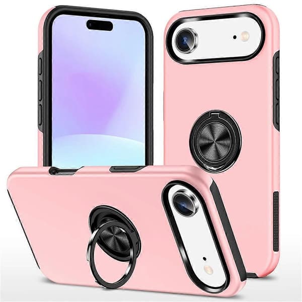 Kompatibel för iPhone 17 Air Case PC + TPU Telefonskydd med roterbar ringhållare