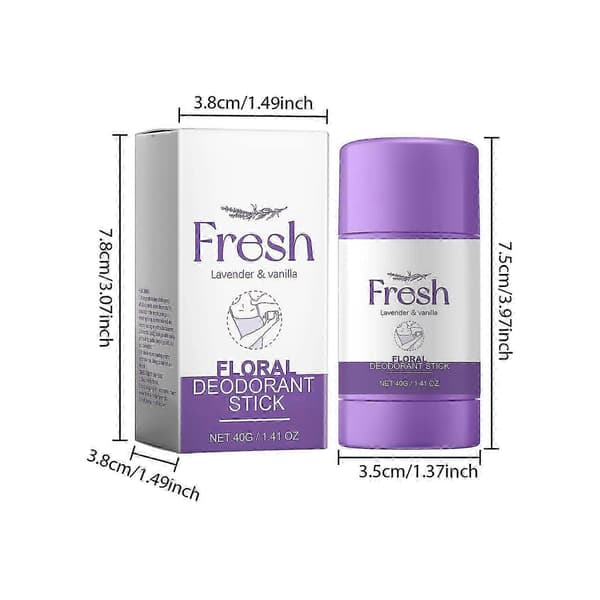 25-26 Lavendel Blomsterdeodorantstift for menn og kvinner Tørre underarmer 40g