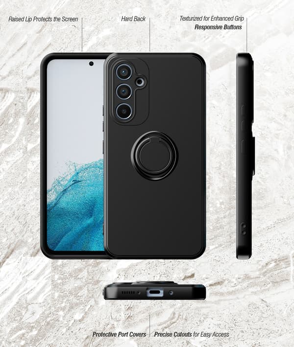 Til Samsung Galaxy S25 silikondeksel med stroppringstativ telefondeksel