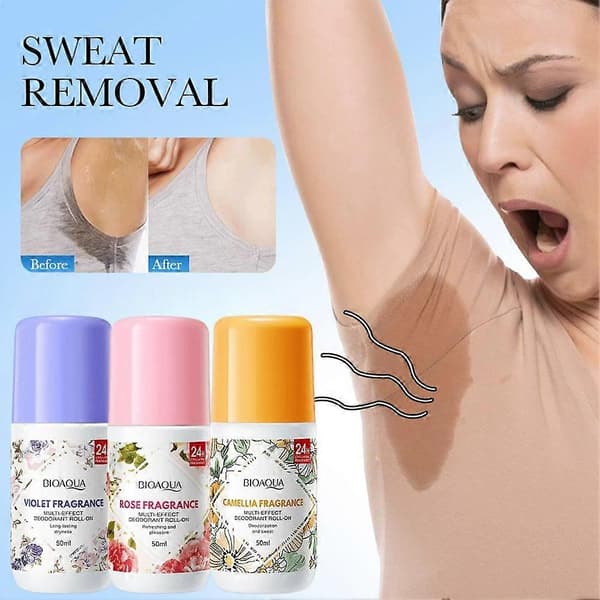 BIOAOUA Deodorant Roll-On - Langvarig 24H Lugteliminering & Ingen Klæbrige Rester