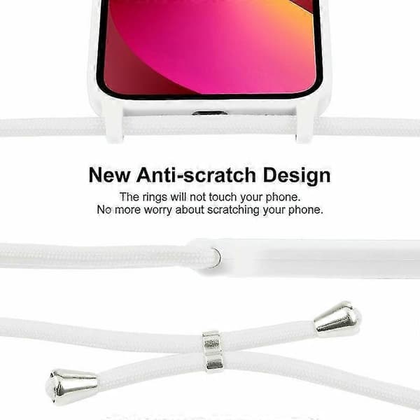 För Iphone 13 Crossbody Lanyard Liquid Silicone Case (sandrosa)