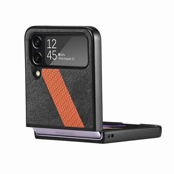 Til Samsung Galaxy Z Filp4 L-formet Fiber Stitching Sammenleggbart Telefondeksel