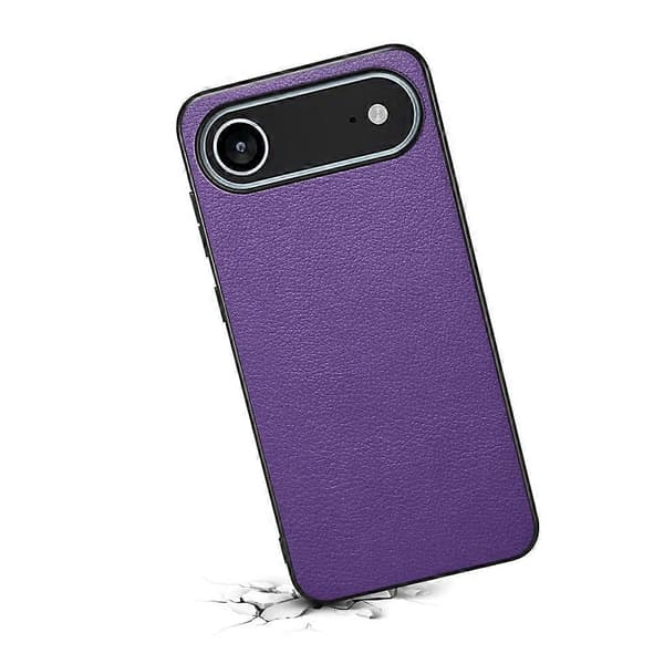Kompatibel med iPhone 17 Air Case Kalvtextur Läder + PC + TPU Telefonfodral