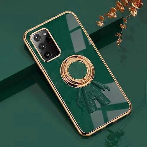 För Samsung Galaxy Note20 Ultra 6D Plätering Astronaut Ring Kickstand Phone Case