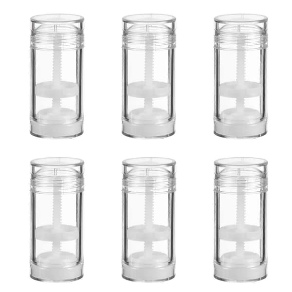 6 stk. 30 ml tomme deodorantbeholdere i plast, vridbare, påfyllbare oppbevaringsflasker