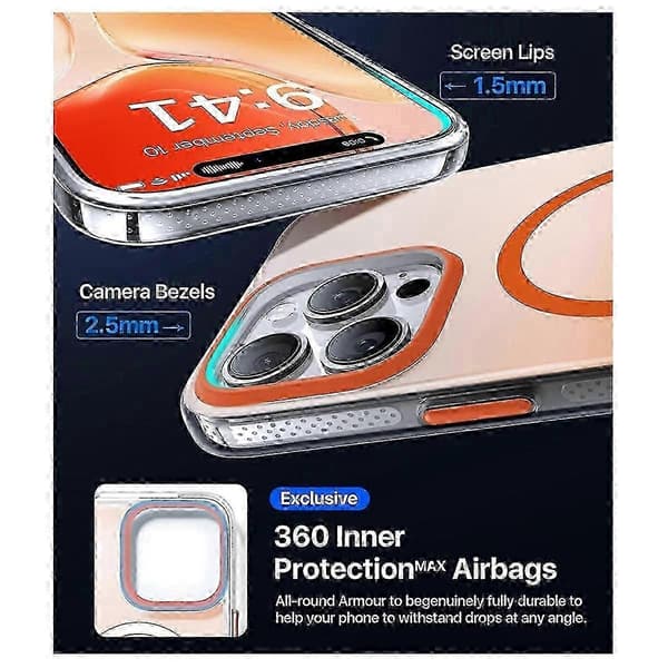 Magnetisk deksel til iPhone 16 Pro-deksel Trådløst ladeetui til iPhone 16 Pro-telefondeksel