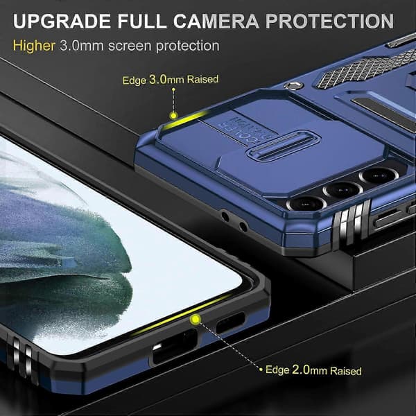 För Samsung Galaxy S21+ 5G Armor PC + TPU Camera Shield Phone Case