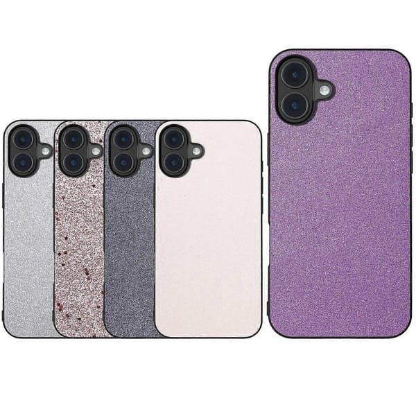Glitter PU-telefondeksel til iPhone 16