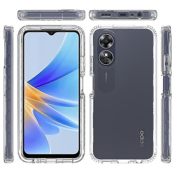For Oppo A17 4G Gradient Phone Case PC + TPU Full Body Protection with PET Screen Protector