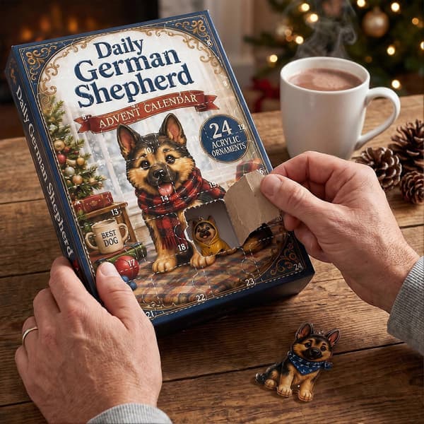 Jule-adventskalender for hund - 24 dagers 2D akryl-valpepynt nedtelling