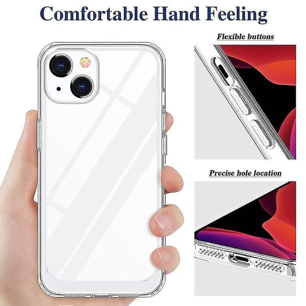 För Iphone 13 Mini Kristallklar Stötsäker Pc + Tpu Skyddsfodral (transparent)