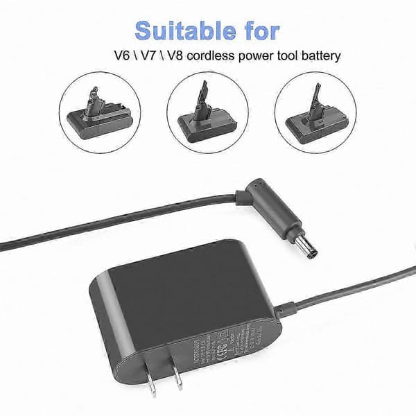 Støvsuger batterilader, erstatningsstrømadapterlader for V6 V7 V8 DC62 strømadapter Pl