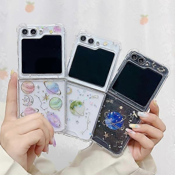 Til Samsung Galaxy Z Flip5 Glitter Paljetter Epoxy TPU Telefondeksel
