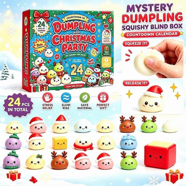 Jule-blindboks julekalender 24-sæt TPR Squishy stresslindrende legetøj, sjov gaveæske til julefester