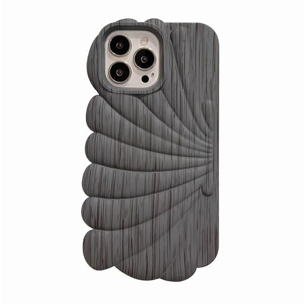 För iPhone 13 Pro träkorn skalform TPU-telefonfodral