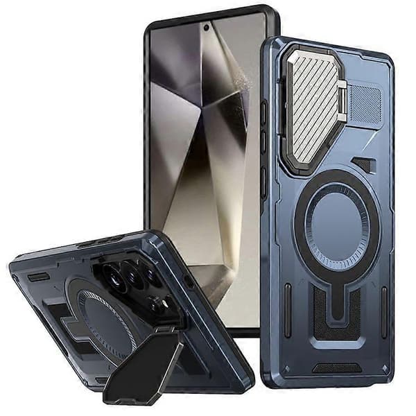 For Samsung Galaxy S24 Ultra 5G Shield Frame Holder MagSafe Phone Case