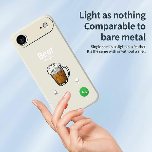 Compatible For iPhone 17 Air Case Beer Pattern Printing Straight Edge TPU Phone Back Cover