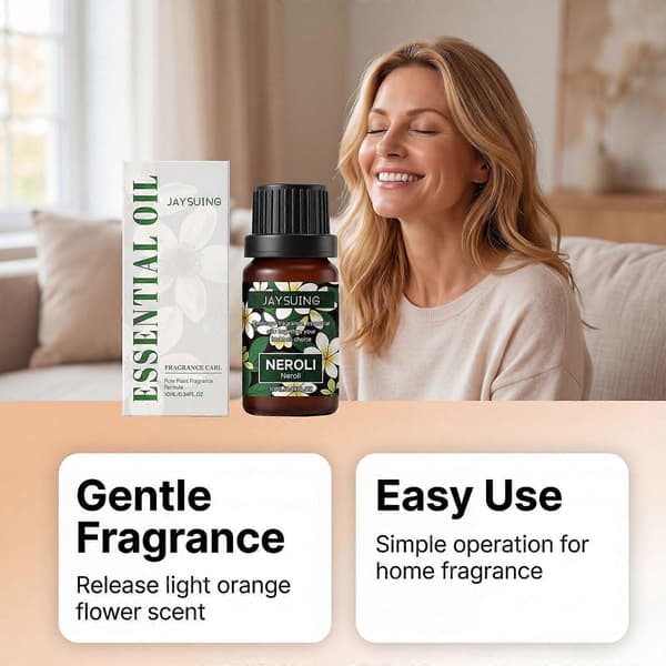 Neroli eterisk olje, 10 ml ren planteduftolje for hjemmearomaterapi, langvarig duft