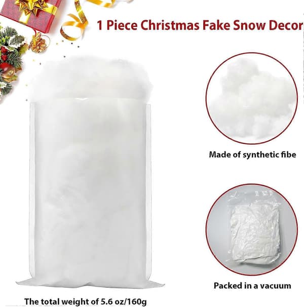 Julefiber kunstig sne - Fluffy indendørs dekoration