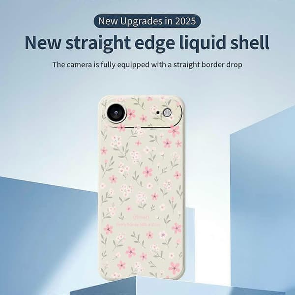Compatible for iPhone 17 Air Case Small Flower Pattern Print Straight Edge TPU Phone Back Cover
