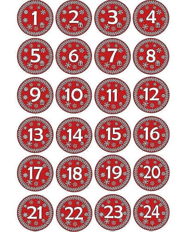Julekalender til at fylde, 24 filtposer og stofposer til julepynt