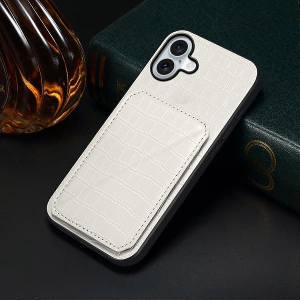 Futteral i imitert skinn til iPhone 16