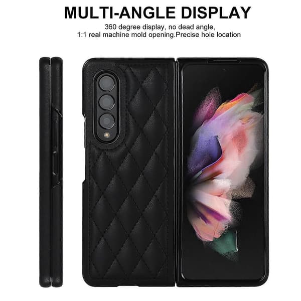 For Samsung Galaxy Z Fold4 Rhombic mikrofiber sammenleggbart telefondeksel