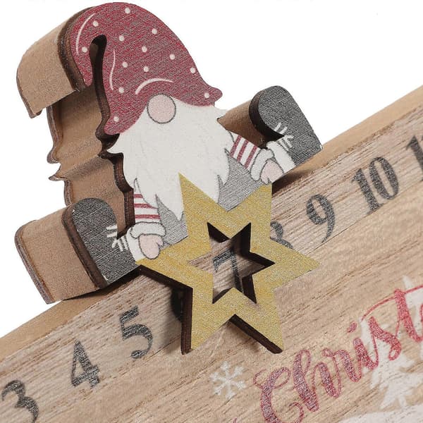 Julekalender i tre med julenissepynt for nedtelling til jul, 1 stk