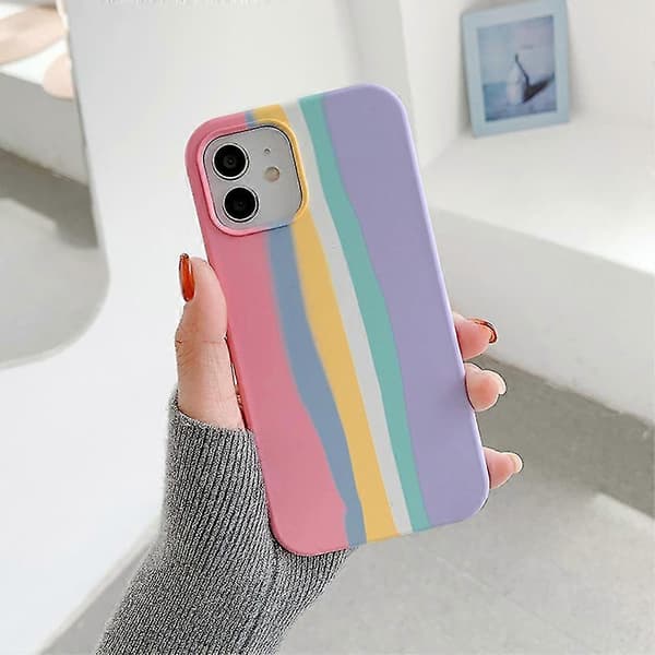 Regnbue Silikone Telefoncover til iPhone 12/13/pro/pro Max
