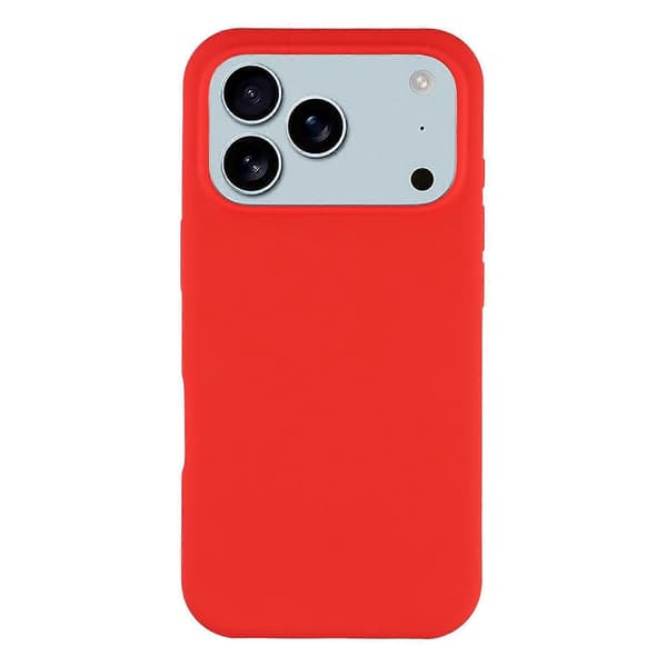 För iPhone 17 Pro Mobiltelefonfodral Solid Silikon Stötsäkert Mobiltelefon Baksida (Röd, Röd)