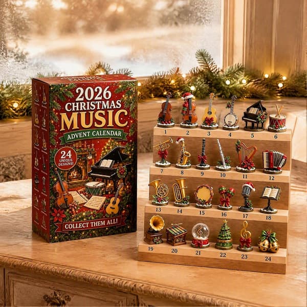 Julemusik-julekalender – 24 mini-instrumentpynt – gave til musikelskere