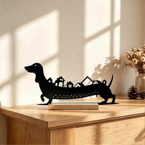 Gravhund Julekalender - Metal Jule-nedtælling Borddekoration