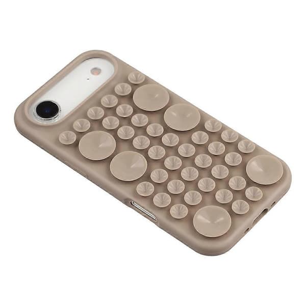 Kompatibelt iPhone Air Case sugkopps silikontelefonfodral med tygfoder