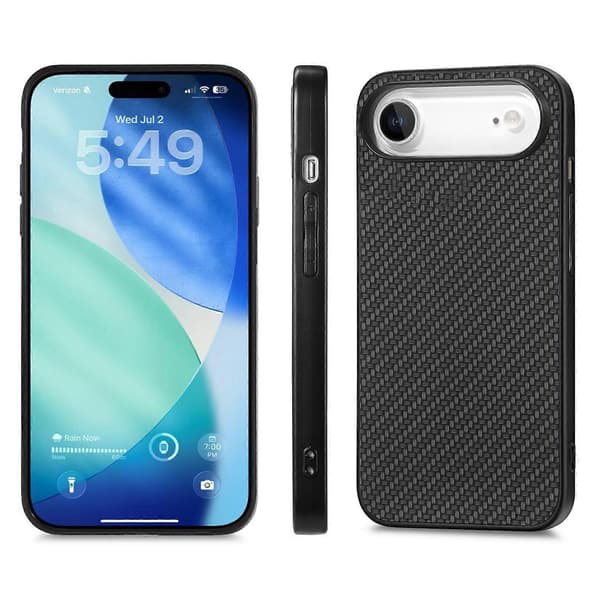 Kompatibel med iPhone 17 Air Case Kolfibertextur PU + PC + TPU Telefon Baksida