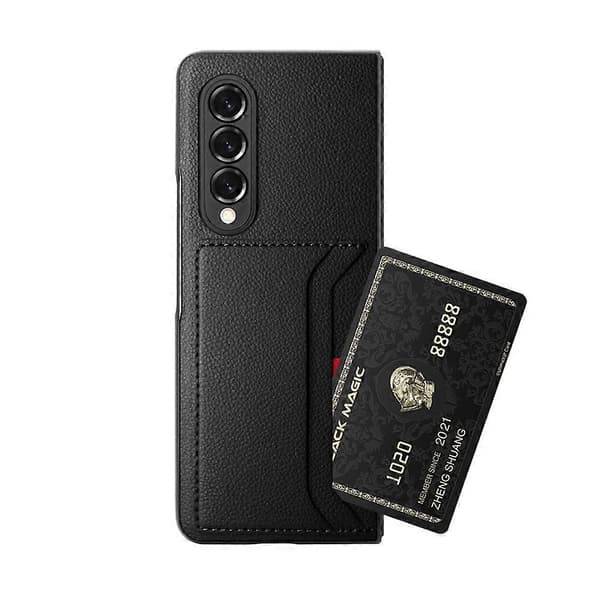 For Samsung Galaxy Z Fold4 Litchy Texture Mykt Mikrofiber Sammenleggbart Telefondeksel