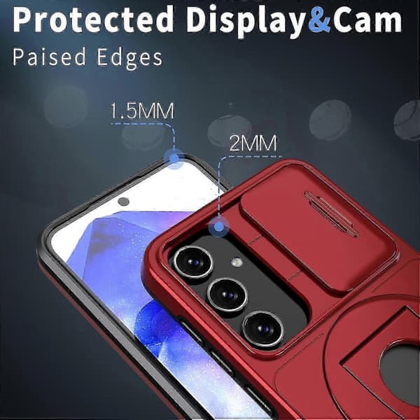 For Samsung Galaxy A55 5G Camshield MagSafe Ring Holder Armor Phone Case