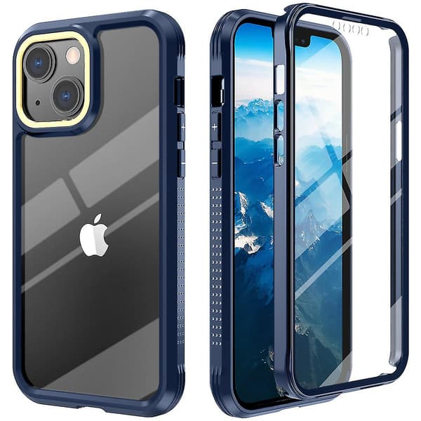 Hd genomskinligt fodral för Iphone 13 5.4 tum, stötsäkert, stöder trådlös laddning, fallskydd