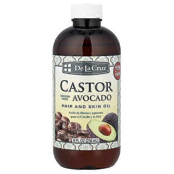 De La Cruz, hius- ja ihoöljy, risiiniöljy avokadolla, 8 fl oz (236 ml)