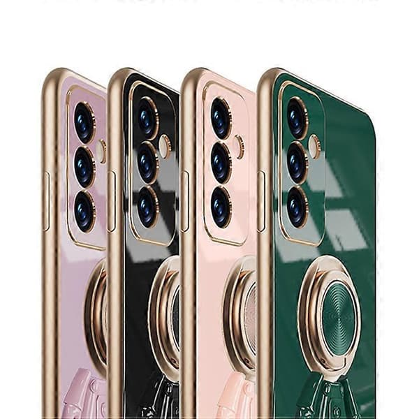 För Samsung Galaxy A22 6D-plätering Astronaut Ring Kickstand Phone Case