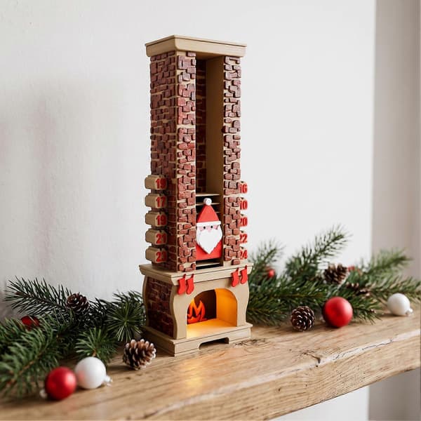 3D-printet julenisse-peis adventskalender, 24-dagers nedtelling til jul