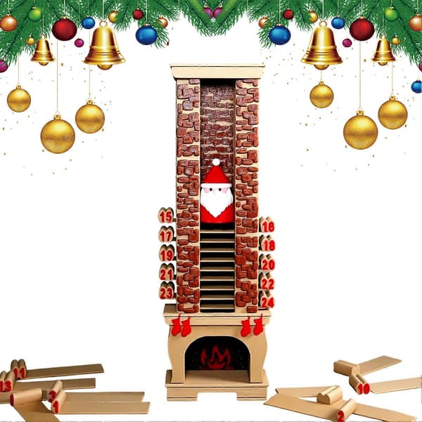 3D-printet julemandens pejs julekalender, 24-dages jule-nedtælling
