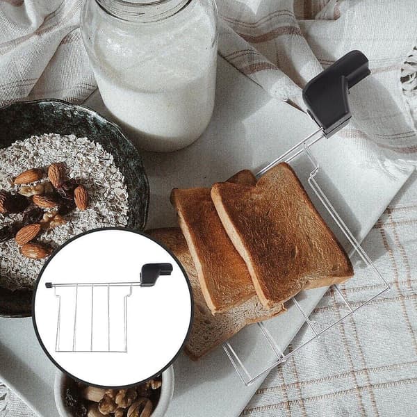 Brødriststativ for brødrister Toastbrødholder Tilbehør til kjøkken Rustfritt stål (A)