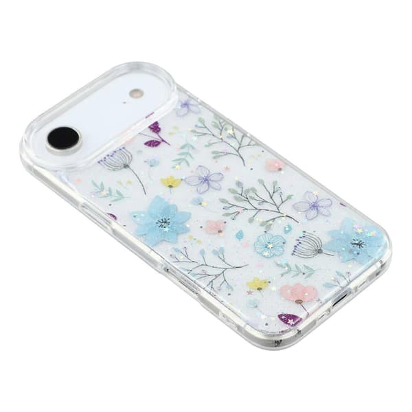 For iPhone 17 Air-deksel Glitter Blomst Epoxy Støtsikkert Telefondeksel - Stil B