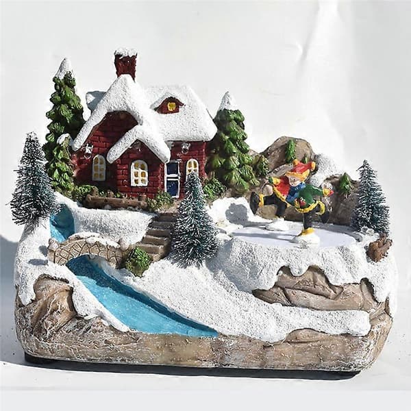 Lysende julehuse til julelandsby julepynt B